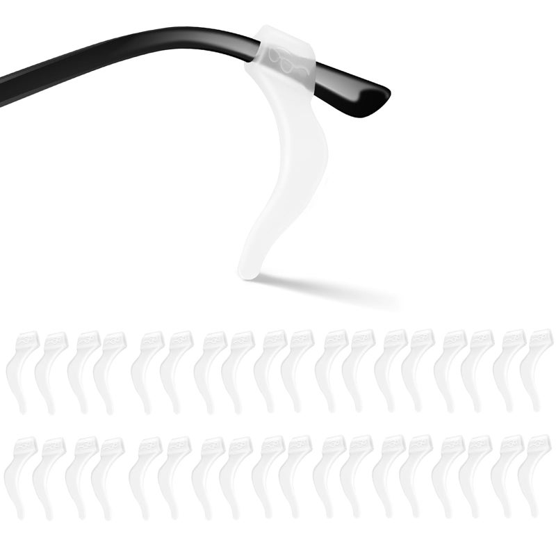 SMARTTOP Eyeglass Ear Grips 20 Pairs Antislip Holder Silicone Ear Hook Glasses Ear Grip Sleeve Retainer for Sports Sunglasses Reading Glasses