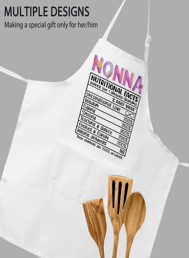 POFULL Nonna's Kitchen Gift Nonna Nutrition Facts Apron with Pockets Mother’s Day Gift for Nonna (Nonna Nutrition Apron) - Image 5