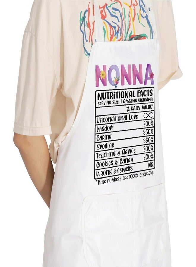 POFULL Nonna's Kitchen Gift Nonna Nutrition Facts Apron with Pockets Mother’s Day Gift for Nonna (Nonna Nutrition Apron) - Image 4