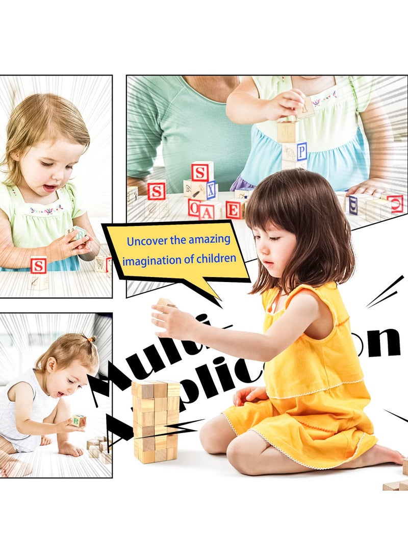 KASTWAVE - 50 Pieces 1 Inch Wooden Cubes, Solid Wooden Blocks, Blank Wood Square Blocks , Puzzle Making Premium Natural Solid Wood Wooden Block Set for Painting Decorating Crafting DIY Projects - Image 1