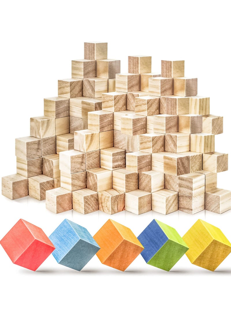 KASTWAVE - 50 Pieces 1 Inch Wooden Cubes, Solid Wooden Blocks, Blank Wood Square Blocks , Puzzle Making Premium Natural Solid Wood Wooden Block Set for Painting Decorating Crafting DIY Projects - Image 1