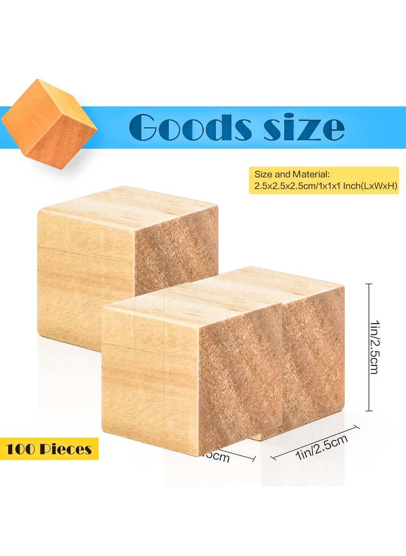 KASTWAVE - 50 Pieces 1 Inch Wooden Cubes, Solid Wooden Blocks, Blank Wood Square Blocks , Puzzle Making Premium Natural Solid Wood Wooden Block Set for Painting Decorating Crafting DIY Projects - Image 1