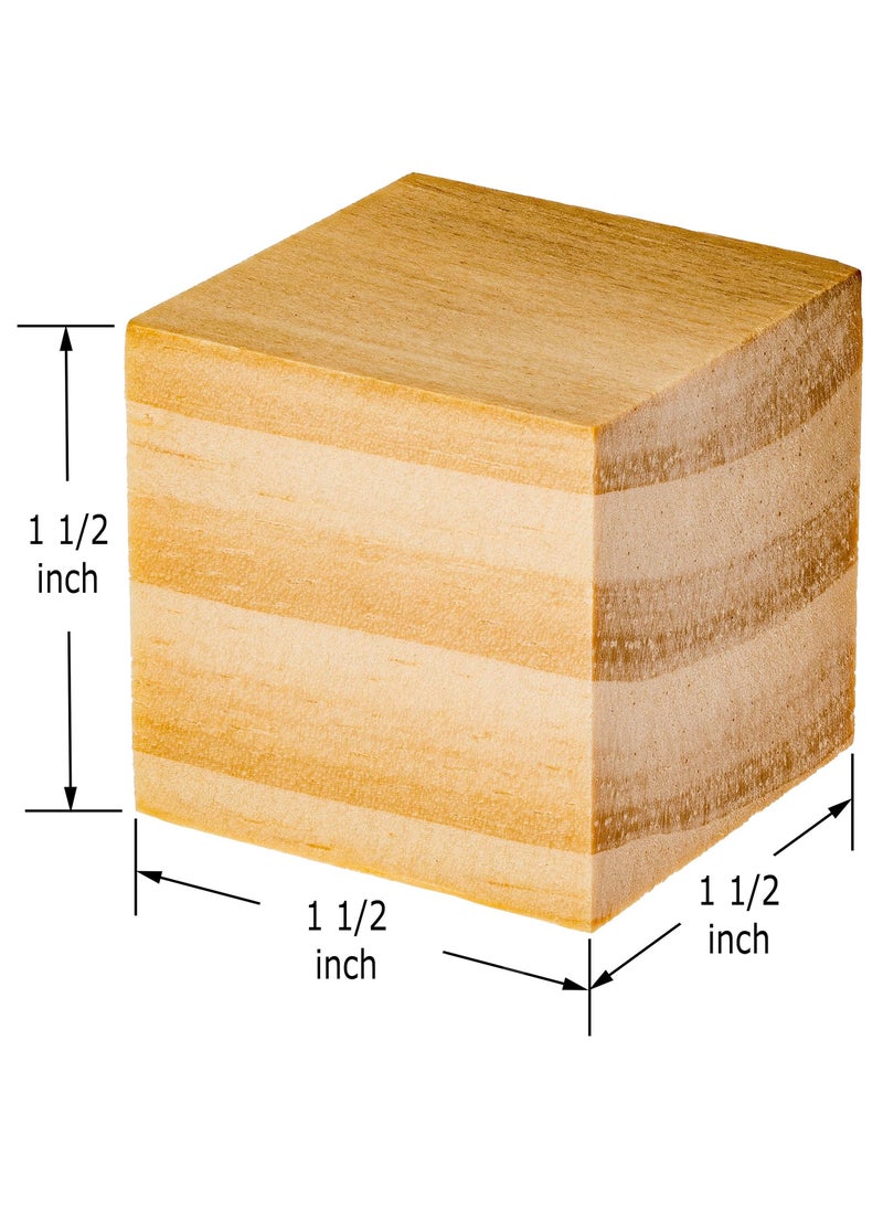 KASTWAVE - 50 Pieces 1 Inch Wooden Cubes, Solid Wooden Blocks, Blank Wood Square Blocks , Puzzle Making Premium Natural Solid Wood Wooden Block Set for Painting Decorating Crafting DIY Projects - Image 1