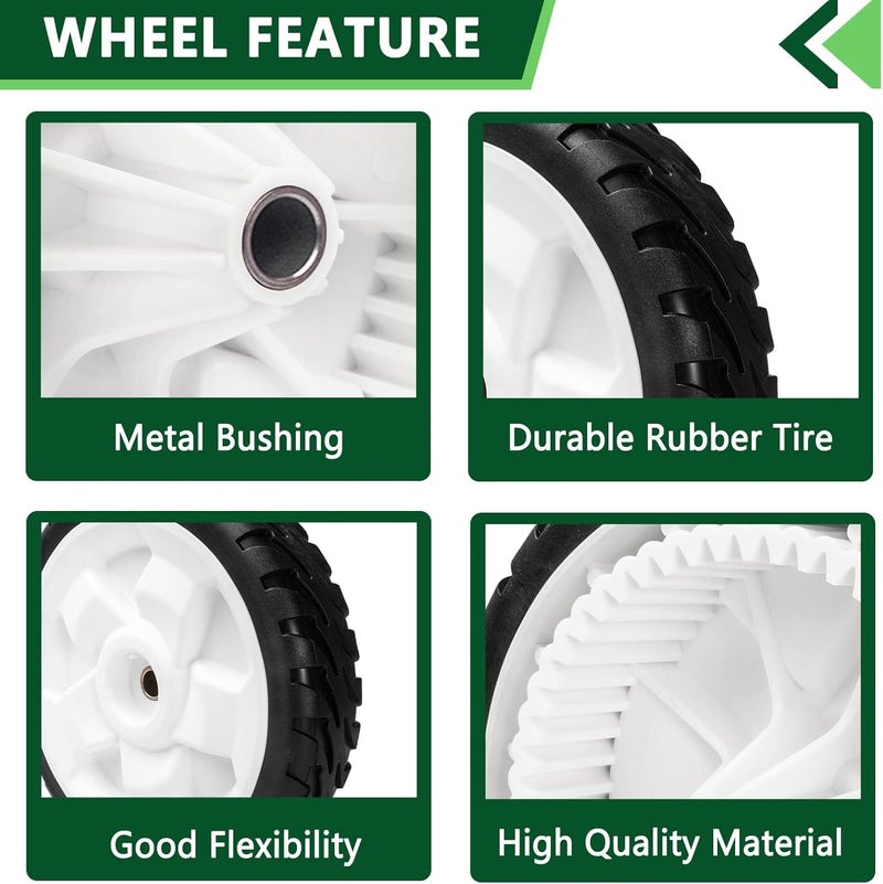 TENGMUJX 2 Pack 8" Front Drive Wheels Fit for Toro 20330 20331 20339 20371 Self Propelled Mower FWD 22" Recycler Replaces OEM Toro 119-0311 137-4832 115-2878 Stens 205-360 - Image 3