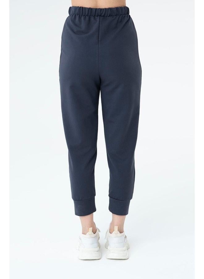 Soul Women's Ribbed Detail Sweatpants - 30189PNT - NAVY. - Image 3