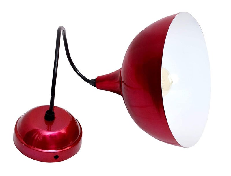 kinis 10 Inch Bowl Decorative Hanging Lamp/Pendant Lamp/Ceiling Light to Décor Home/Living Room/Bedroom/Office/Dining/Cafe/Restaurants, Maroon (Pack of 1, with Bulb) - Image 2