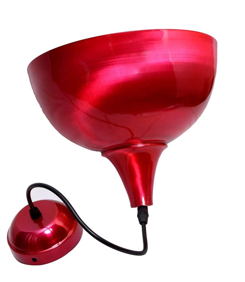 kinis 10 Inch Bowl Decorative Hanging Lamp/Pendant Lamp/Ceiling Light to Décor Home/Living Room/Bedroom/Office/Dining/Cafe/Restaurants, Maroon (Pack of 1, with Bulb) - Image 4