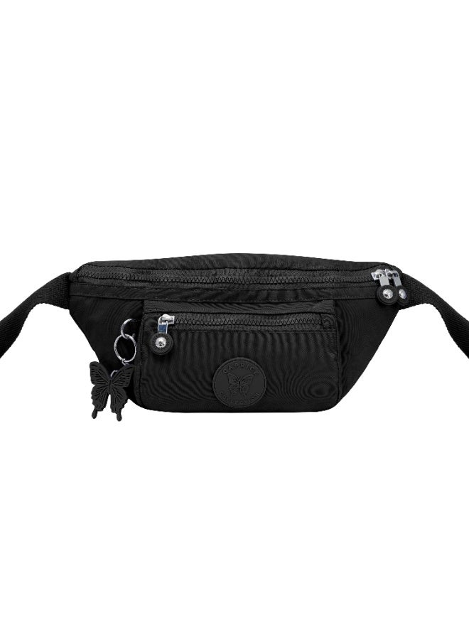 حقيبة خصر – مقاومة للماء، حزام قابل للتعديل، جيوب متعددة – أسود – BSD-KP021