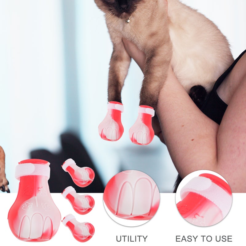 8 Pcs Cat Boots for Cats Multipurpose Cat Boots Cat Bath Feet Covers Cat Nail Covers - Image 5