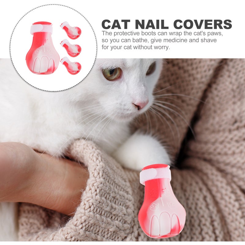 8 Pcs Cat Boots for Cats Multipurpose Cat Boots Cat Bath Feet Covers Cat Nail Covers - Image 3