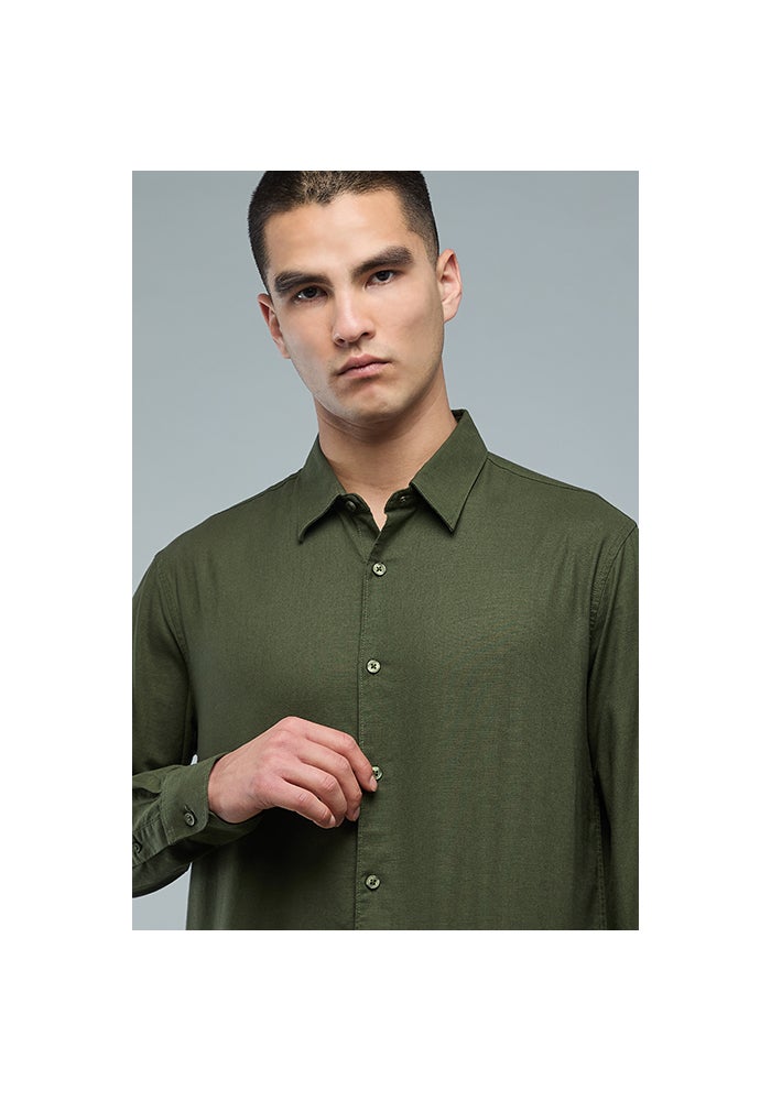R&B Textured Shirt with Classic Collar and Long Sleeves - Image 4