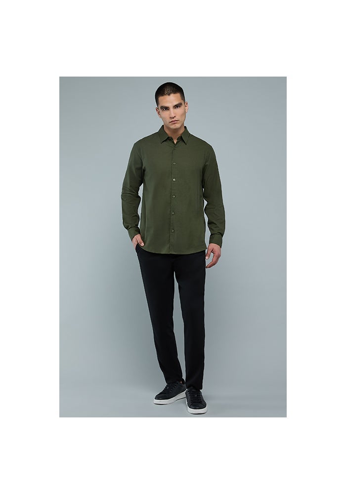 R&B Textured Shirt with Classic Collar and Long Sleeves - Image 3