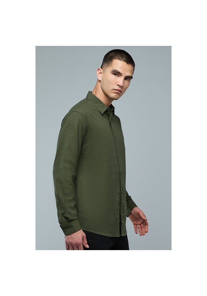 R&B Textured Shirt with Classic Collar and Long Sleeves - Image 5