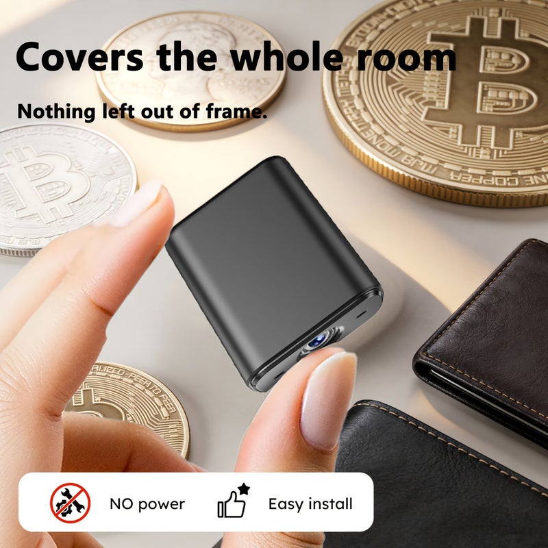 كاميرا مراقبة لاسلكية سوداء 2.4G مع رؤية ليلية وكشف حركة لأمن المنزل والمكتب - Image 1