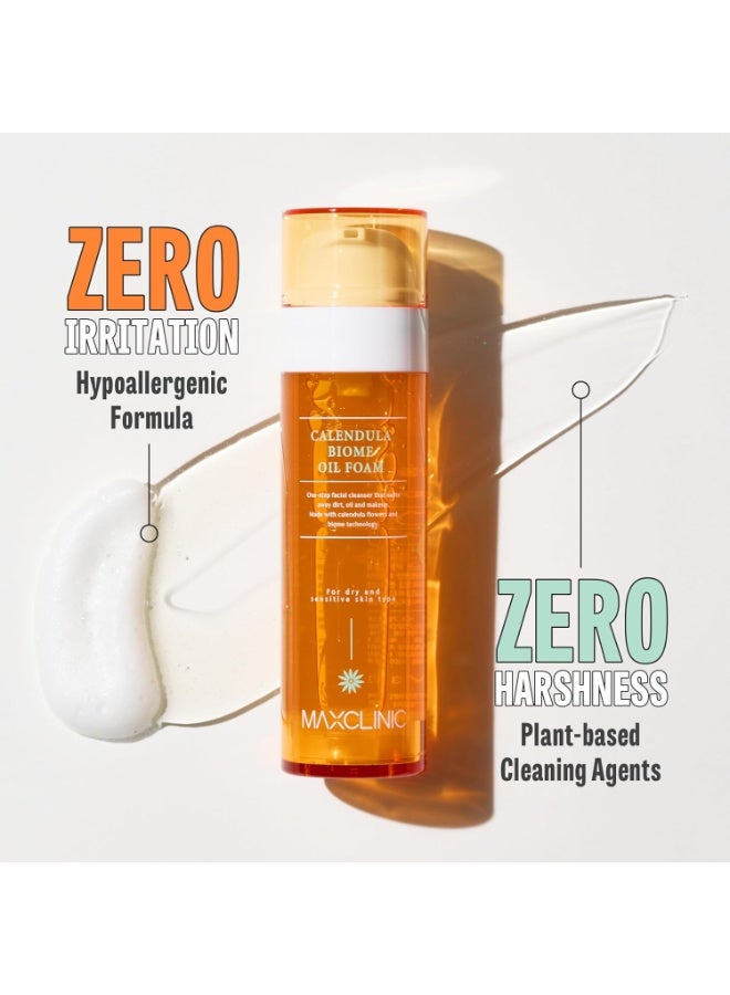 maxclinic [K-Beauty] Calendula Biome Oil to Foam - All-in-One Korean Face Wash OilBased Foaming Facial Cleanser - Hydrating, Moisturizing & Soothing Makeup Deep Cleansing Oil for All Skin Types (3.88 fl oz) - Image 3