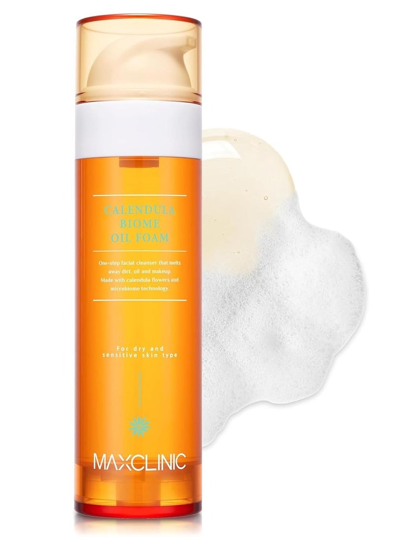 maxclinic [K-Beauty] Calendula Biome Oil to Foam - All-in-One Korean Face Wash OilBased Foaming Facial Cleanser - Hydrating, Moisturizing & Soothing Makeup Deep Cleansing Oil for All Skin Types (3.88 fl oz) - Image 1