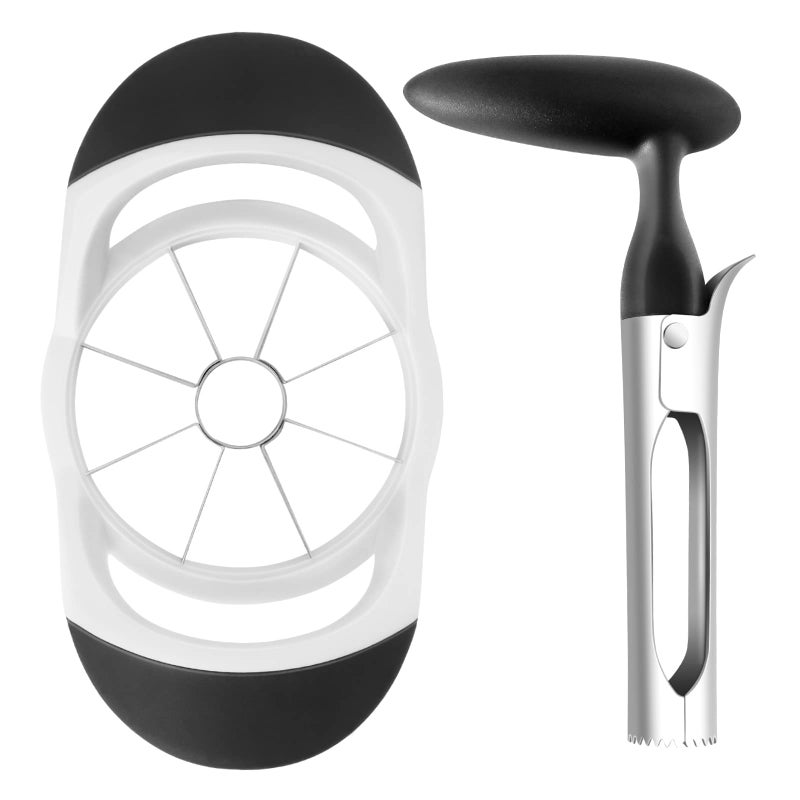 Asdirne Apple Slicer  Corer Set Apple Cutter and Fruit Slicer with Sharp Stainless Steel Blades and Ergonomic NonSlip Handles Ideal for Cutting a Wide Range of Fruits Black