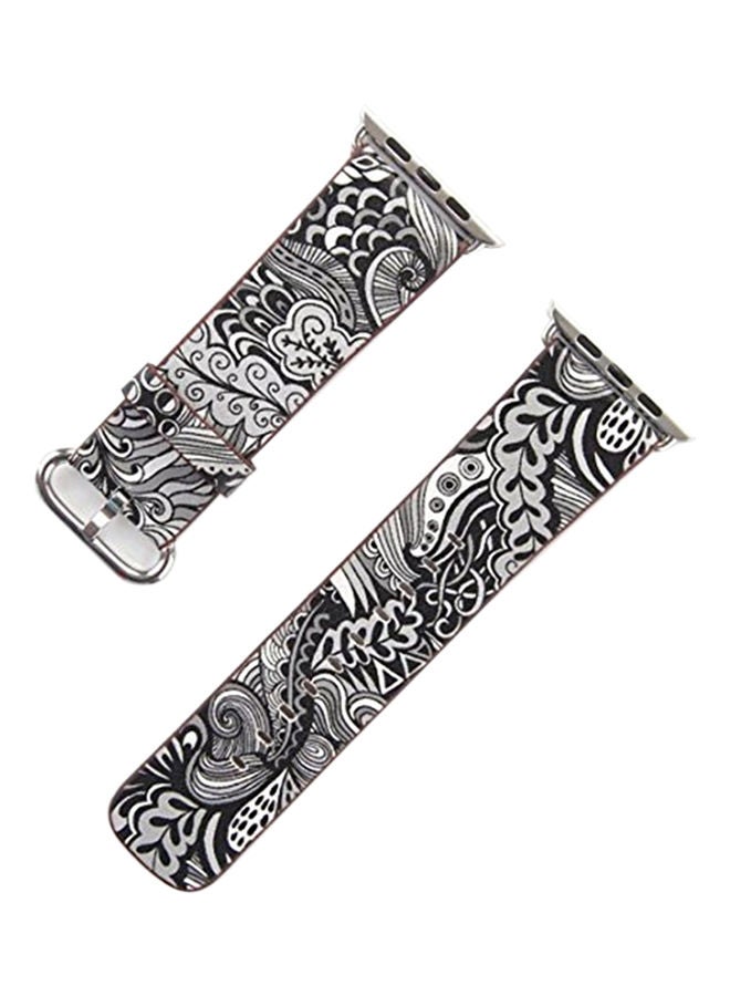 NIBEMINENT Replacement Band For Apple Watch Series 1/2/3 42 mm Black/White/Brown - Image 1