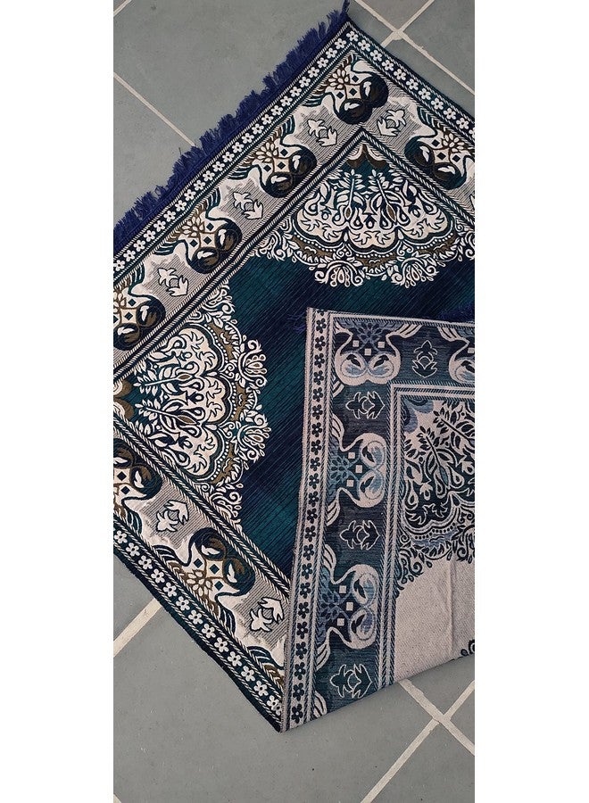 Purav Light سجاد بورا فائق النعومة من شينيل المخملي لغرفة المعيشة 5x7 أقدام سجاد ديكور منزلي لغرفة النوم، ألوان أكوا وزرقاء داكنة - Image 4