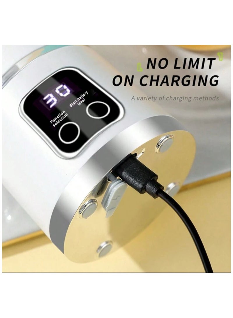 MOXOM HS-860 Portable Blender, Personal Blender, Fruit Blender, Leak Proof Juicer, safety approved, dual functional, charging display with rechargeable battery [1300mah], Ice Crusher with Stainless Steel Blades, home and outdoor. - Image 4