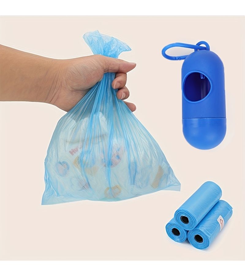 5 Pcs Set Portable Travel Diaper Bag Dispenser And Blue Garbage Waste Bags Replacement Bags - Image 3