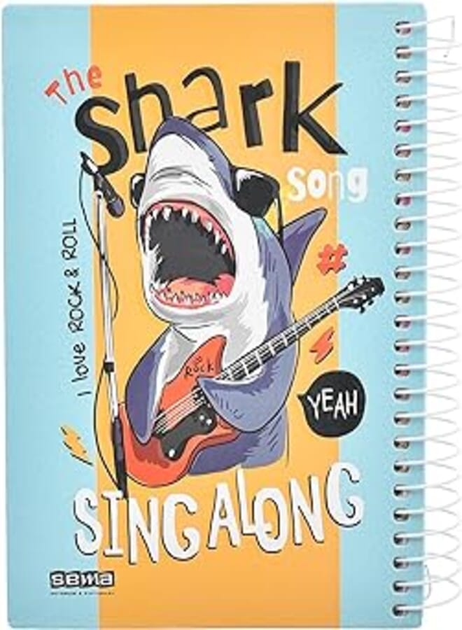 Sema High Quality Spiral Lined NoteBook With Hard Cover 16 * 23cm, 200 Sheets For Office And Students - Multi Color