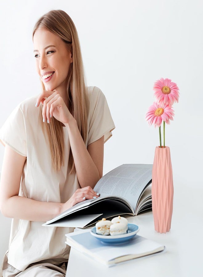 هيليلي مزهرية واحدة بتصميم نورديك عصري وإبداعي وبسيط، وعاء زهور، مزهرية لتزيين سطح المكتب، لون وردي - Image 4