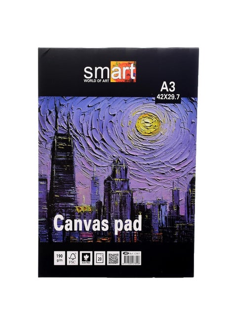 Smart REF12807 High Quality A3 Canvas Pad 42 X 29.7cm 190g 20 White Sheets