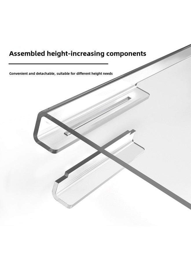 Ergonomic Keyboard Stand Elevated Z-shaped Keyboard Stand Desktop Stand Tilt Transparent Acrylic Keyboard Holder-Color:Black Heightening Keyboard Stand - Image 3