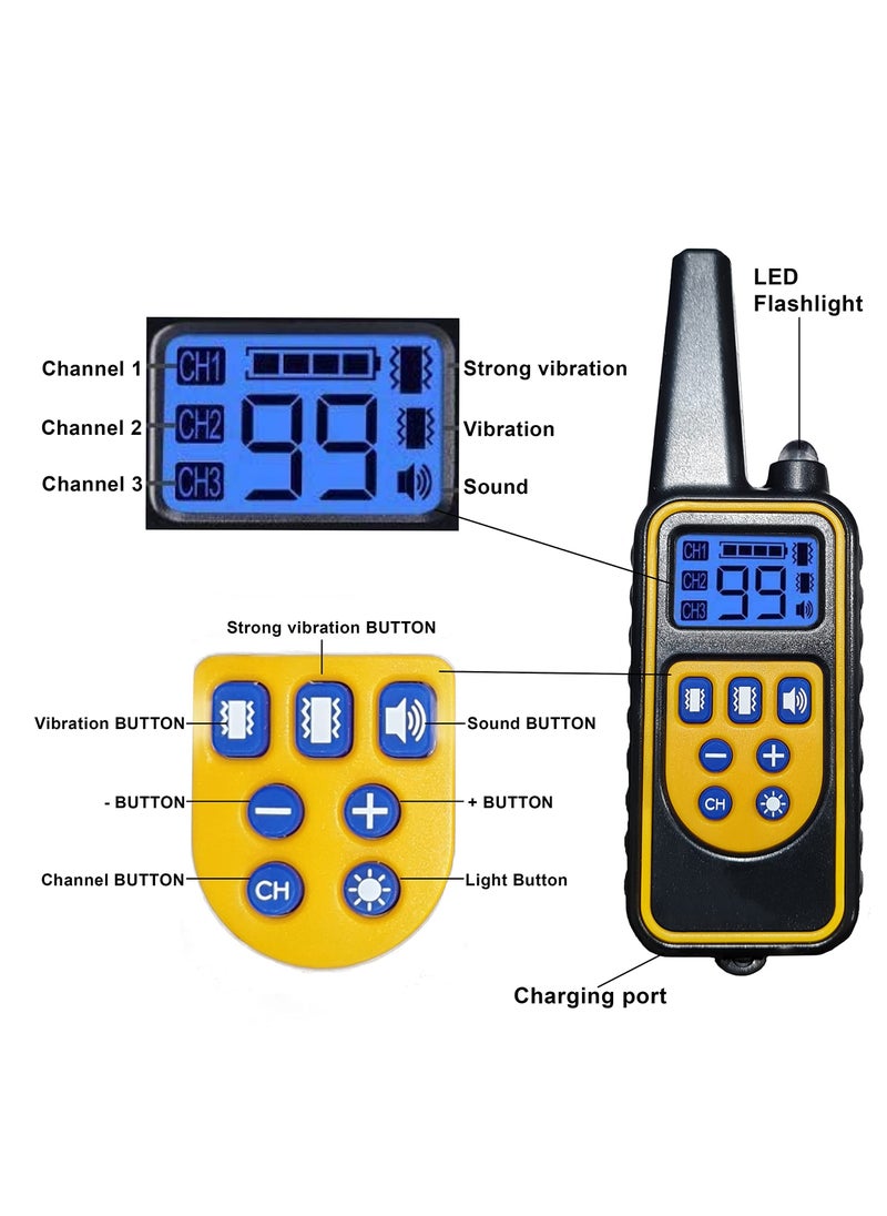 SYOSI - Dog Training Collar with Wireless Remote USB Rechargeable Collar Waterproof Home Dog Training Device Vibrating Dog Collar with Remote Control Vibration/Beep Mode Dog Barking Collar 500 Yards Range - Image 1