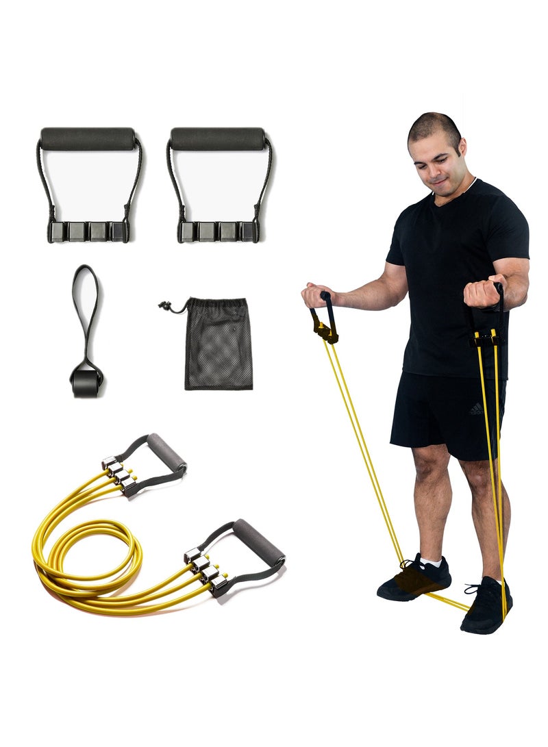 Cactus Fitness CACTUS FITNESS Latex Resistance Bands With Handles set wtih Door Anchor for Chest Arms Legs Full Body Work Out for Men And Women  - Image 1