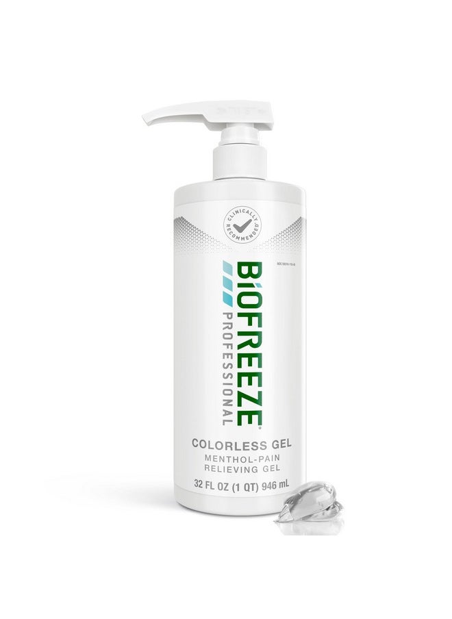 Biofreeze 13431 Professional Menthol Gel, 32 Fl Oz, Arthritis, Backache And Joint Pain, Colorless Formula  - Image 1