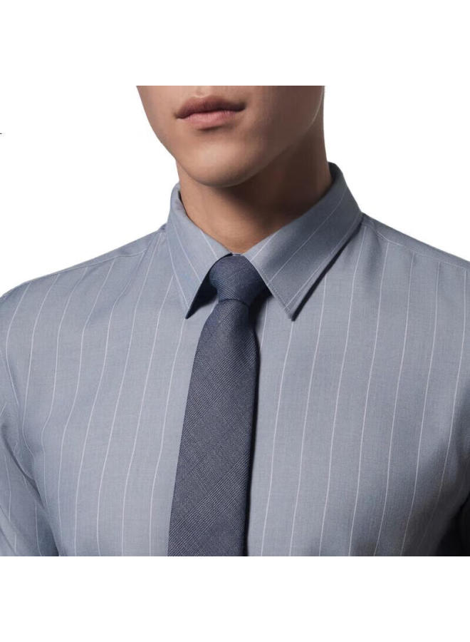 Youngor Men'S Shirt Summer, Young Men'S Business Casual, High-End Short-Sleeve Shirt, Blue Stripes, Size 40 - Image 2