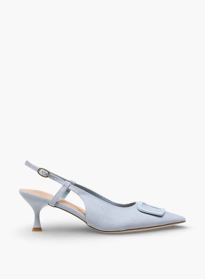Celeste Women Buckle Closure Kitten Heel Shoes