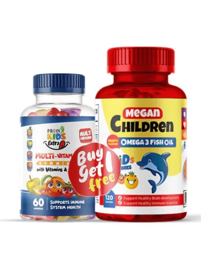 Megan Omega 120 Gummies +Profikids Extra Multivitamin 60 Pieces