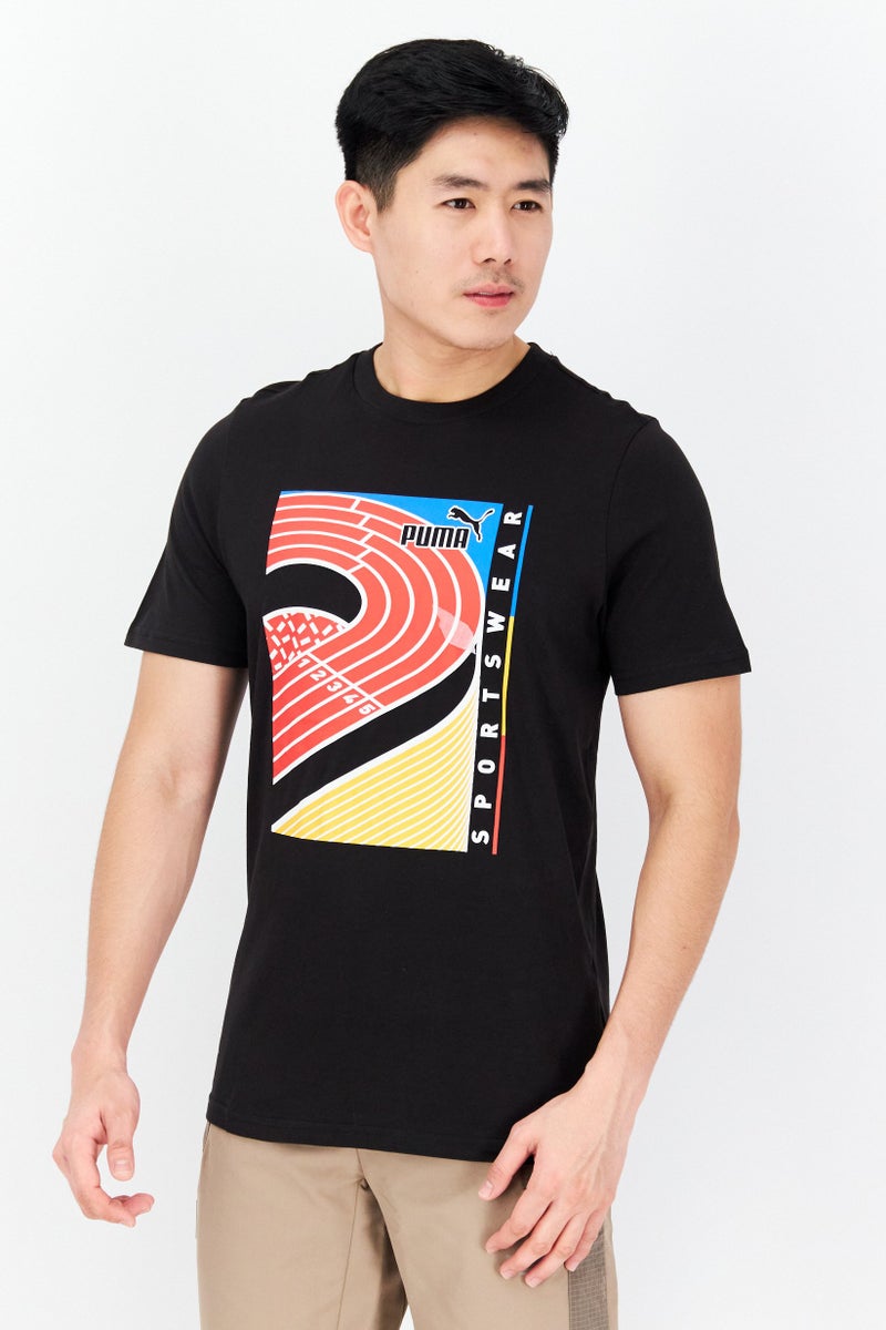 PUMA Men Sportswear Fit Short Sleeve Outdoor T-Shirt, Black - Image 1