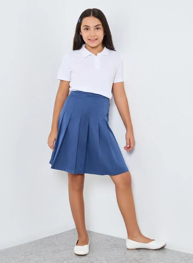 ستايلي Styli Girls Navy Blue Pleated Flared Skirt