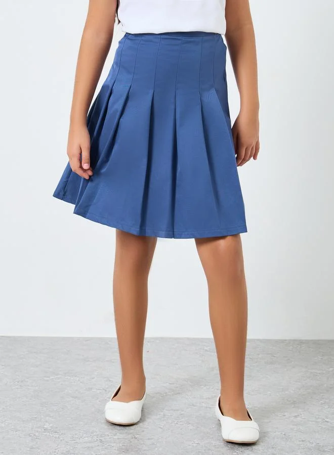 ستايلي Styli Girls Navy Blue Pleated Flared Skirt