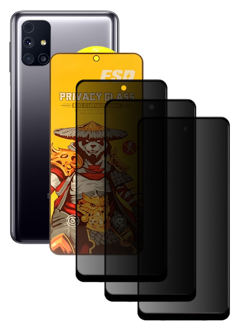 ESD 3 Pieces Tempered Dustproof Privacy Glass Screen Protector Compatible For Samsung Galaxy M31s - Image 1