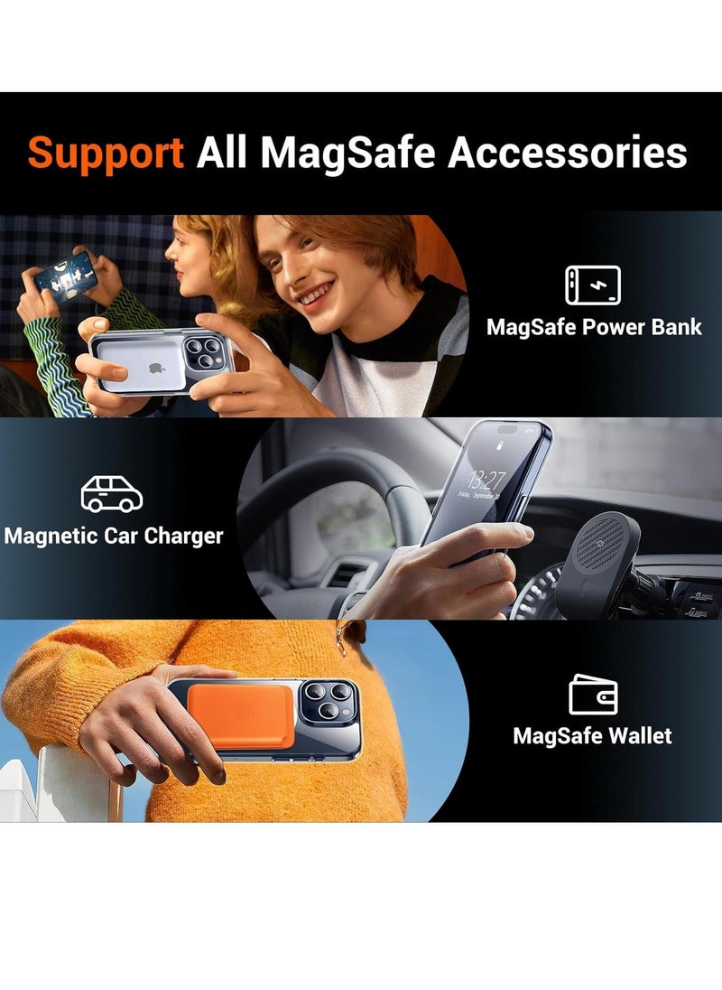 vesus Magnetic for iPhone 15 Pro Max Case Clear, [Compatible with Magsafe] [Not Yellowing] Slim Shockproof for iPhone 15 Pro Max Case,Clear - Image 3