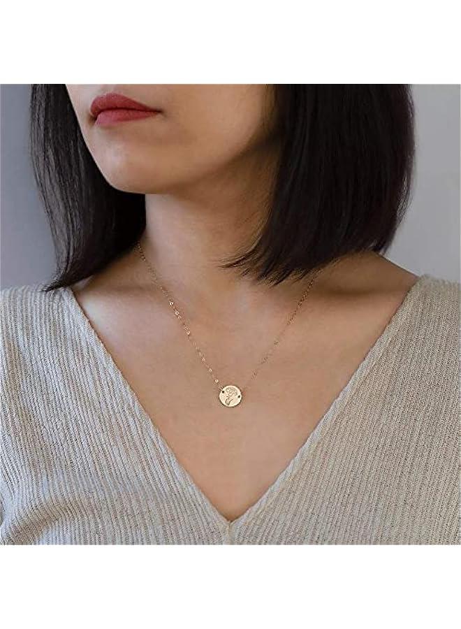 Arabest January Birth Flower Necklace for Women, 14K Gold Filled Carnation Pendant Necklace, Personalized January Birthday Gift, Personalized Birth Month Flower Jewelry - Image 3