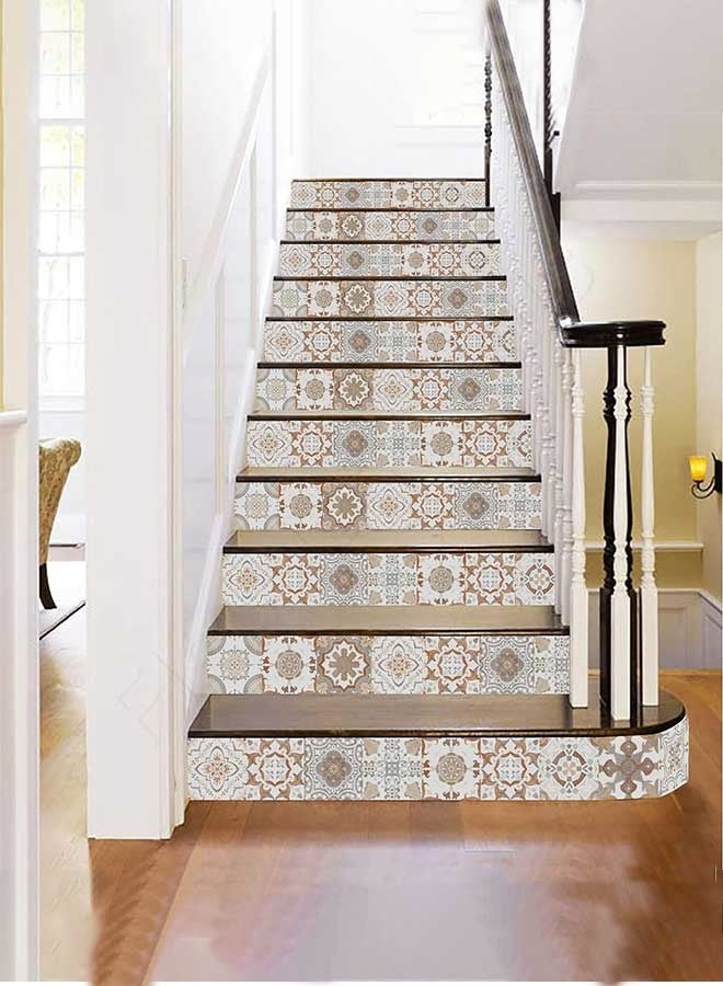 رَوَائِد ٢٤ قطعة من ملصقات بلاط التقشير واللصق، تصميم بوهيمي – ديكور DIY للمطبخ أو الغرفة، بلاط خلفية يُلصق مباشرة، ملصقات حائط من الفينيل مقاومة للماء للمطبخ والحمام، مقاس 6×6 إنش - Image 4