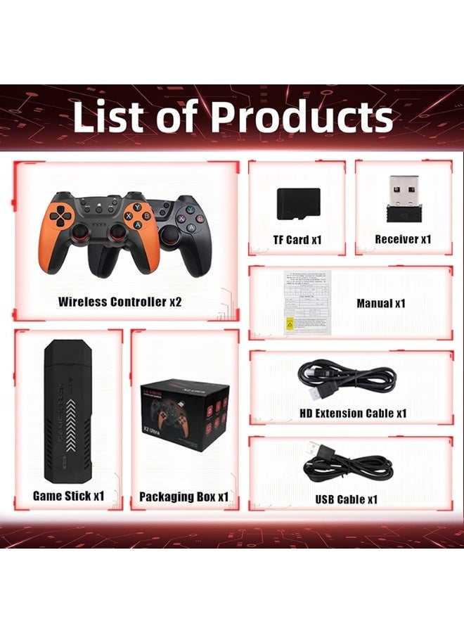 X2 Ultra Game Stick with 64GB 20000+ Retro Games ,TV Handheld Game Console with Wireless Gamepads ,Video Game HD Output - Image 2