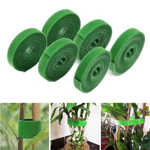 Gozaqe Plant Tie Strap(1 Mtr X 12Mm,6 Roll) Plant Holder,Reusable, Adjustable,Multi-Use Tie Tape For Plant Support For Climbers,Plant Support,Cable Organizer - Image 1