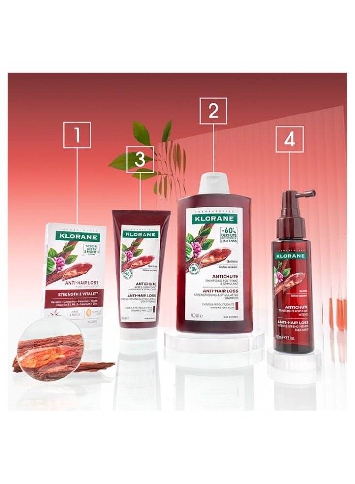 Klorane Strength - Tired Hair & Fall Shampoo with Quinine and Edelweiss Organic 400ml - Image 2
