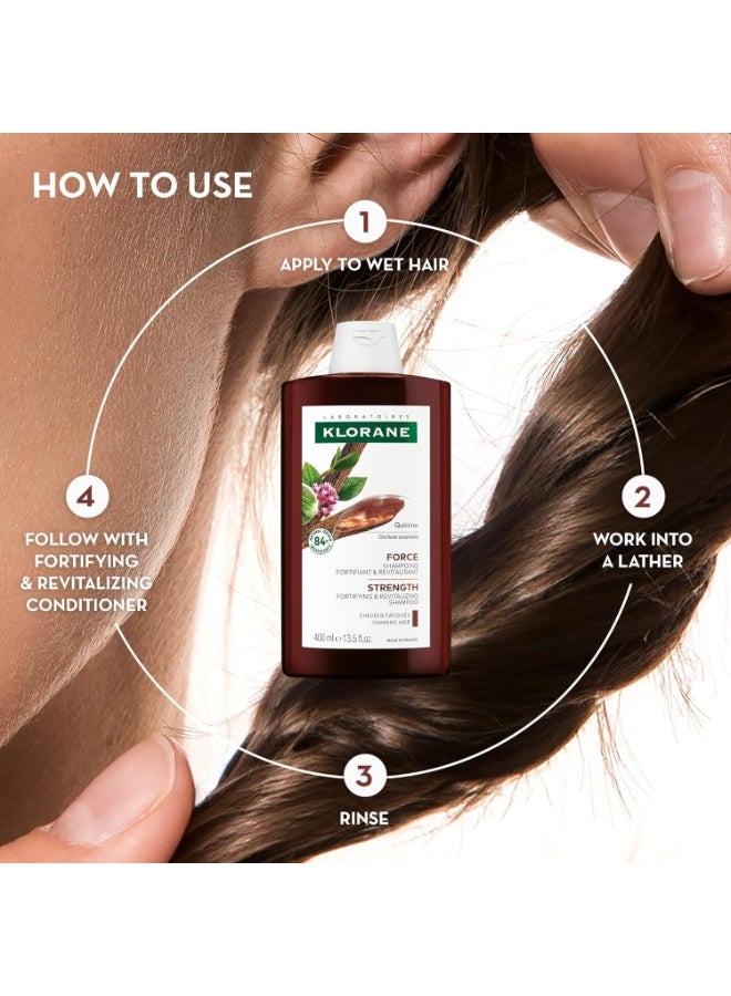 Klorane Strength - Tired Hair & Fall Shampoo with Quinine and Edelweiss Organic 400ml - Image 3