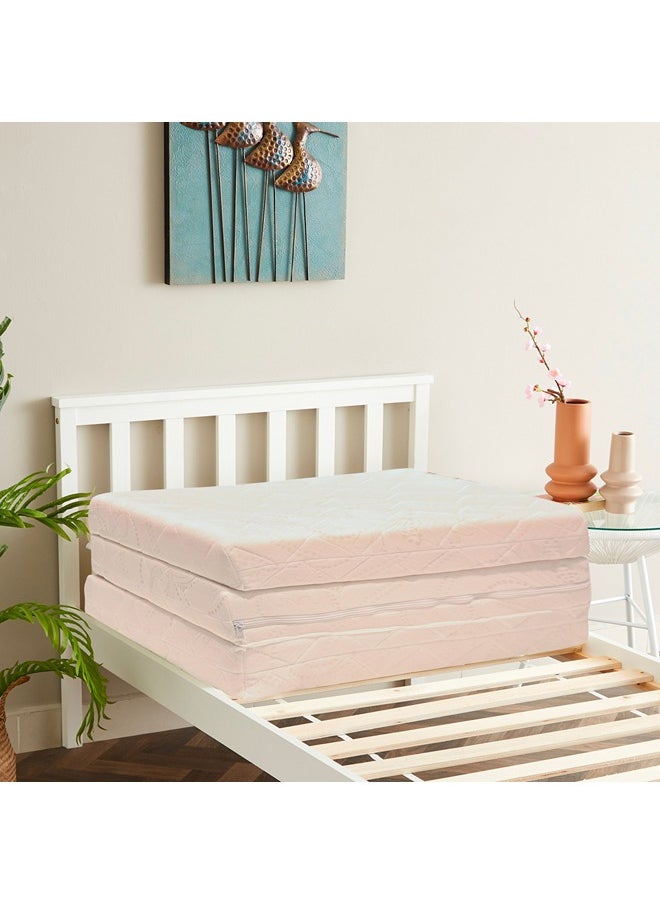Home Box iKids Comforto Toddler Foldable Travel Foam Mattress Single Size 140x 70 cm With Thickness 10 cm White  - Image 1