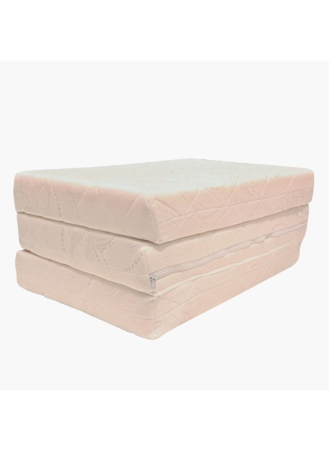 Home Box iKids Comforto Toddler Foldable Travel Foam Mattress Single Size 140x 70 cm With Thickness 10 cm White  - Image 4