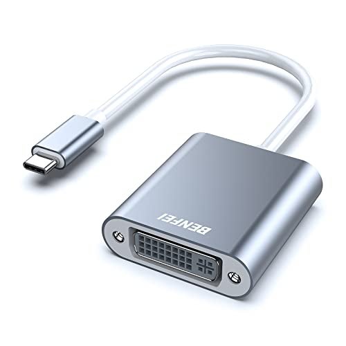 BENFEI USB C to DVI Adapter, Type-C to DVI Adapter [Thunderbolt 3/4 Compatible] with iPhone 15 Pro/Max, MacBook Pro/Air 2023, iPad Pro, iMac, S23, XPS 17, Surface Book 3 and More - Grey - Image 1
