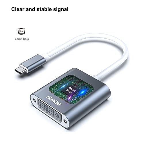 BENFEI USB C to DVI Adapter, Type-C to DVI Adapter [Thunderbolt 3/4 Compatible] with iPhone 15 Pro/Max, MacBook Pro/Air 2023, iPad Pro, iMac, S23, XPS 17, Surface Book 3 and More - Grey - Image 3